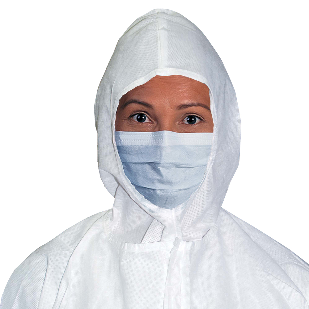 Kimtech™ M5 Pleat-Style Face Masks (62742), Soft Ties, Double Bag, Blue, One Size, 300 Masks / Case, 50 / Bag, 6 Bags - 62742