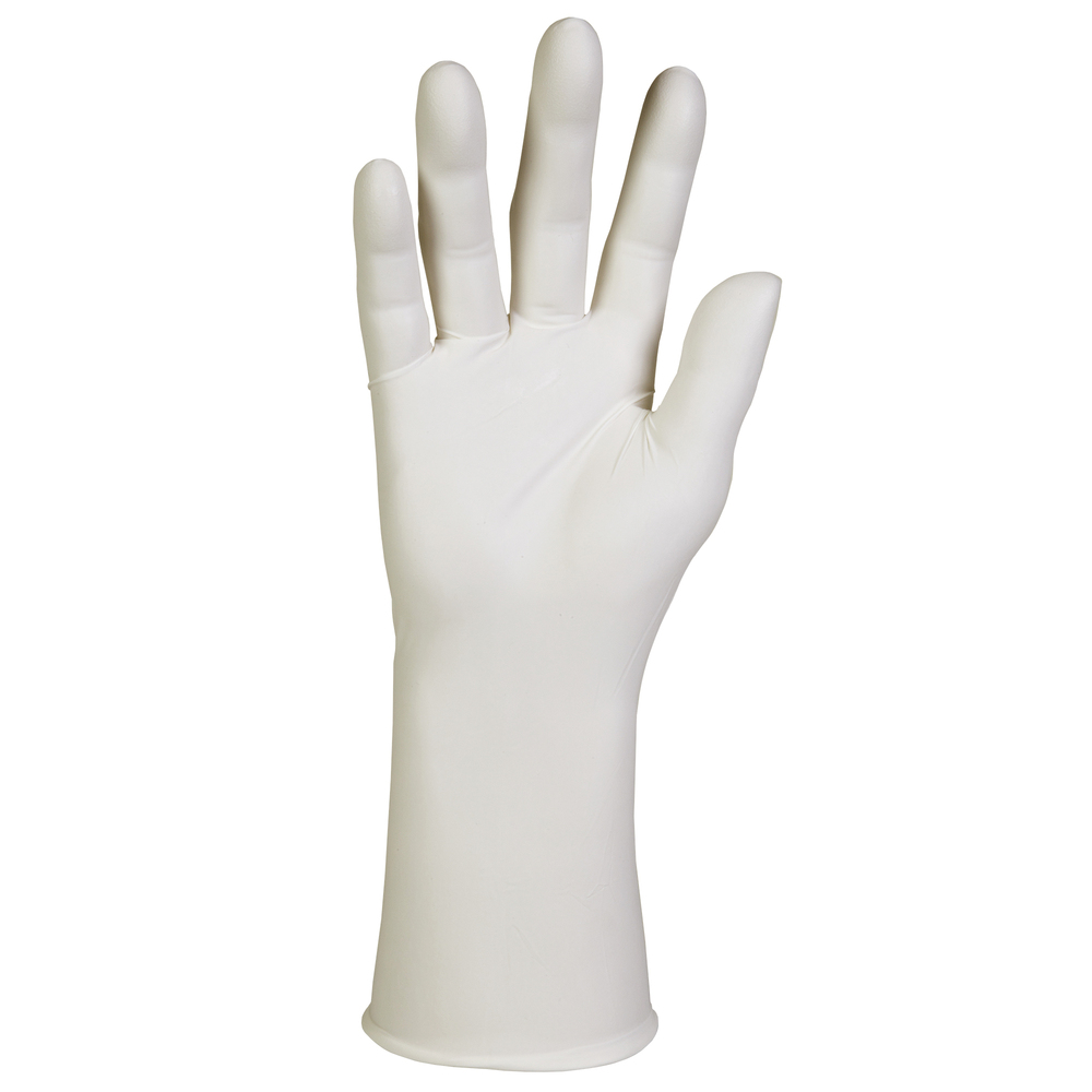Kimtech™ G3 NXT™ Nitrile Gloves (62993), ISO Class 4 or Higher Cleanrooms, Smooth, Ambidextrous, White, 12”, Large, Double Bagged, 100 / Bag, 10 Bags, 1,000 Gloves / Case