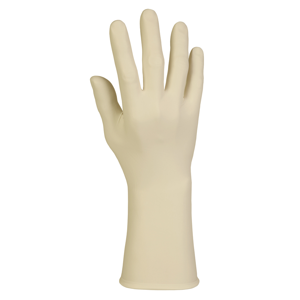 Kimtech™ G3ラテックス手袋（56816）、ISOクラス4以上のクリーンルーム、8ミル、左右兼用、12インチ、XLサイズ、ナチュラルカラー、100枚/箱、10箱、1,000枚の手袋/ケース - 56816