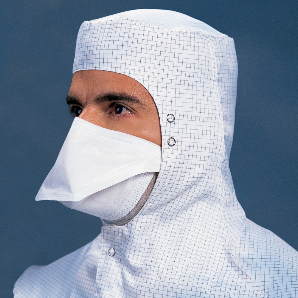 Kimtech™ M3 Face Masks (62484), Pouch-Style, 2 Knit Headbands, Double Bag, White, One Size, 300 Masks / Case, 50 / Bag, 6 Bags - 62484