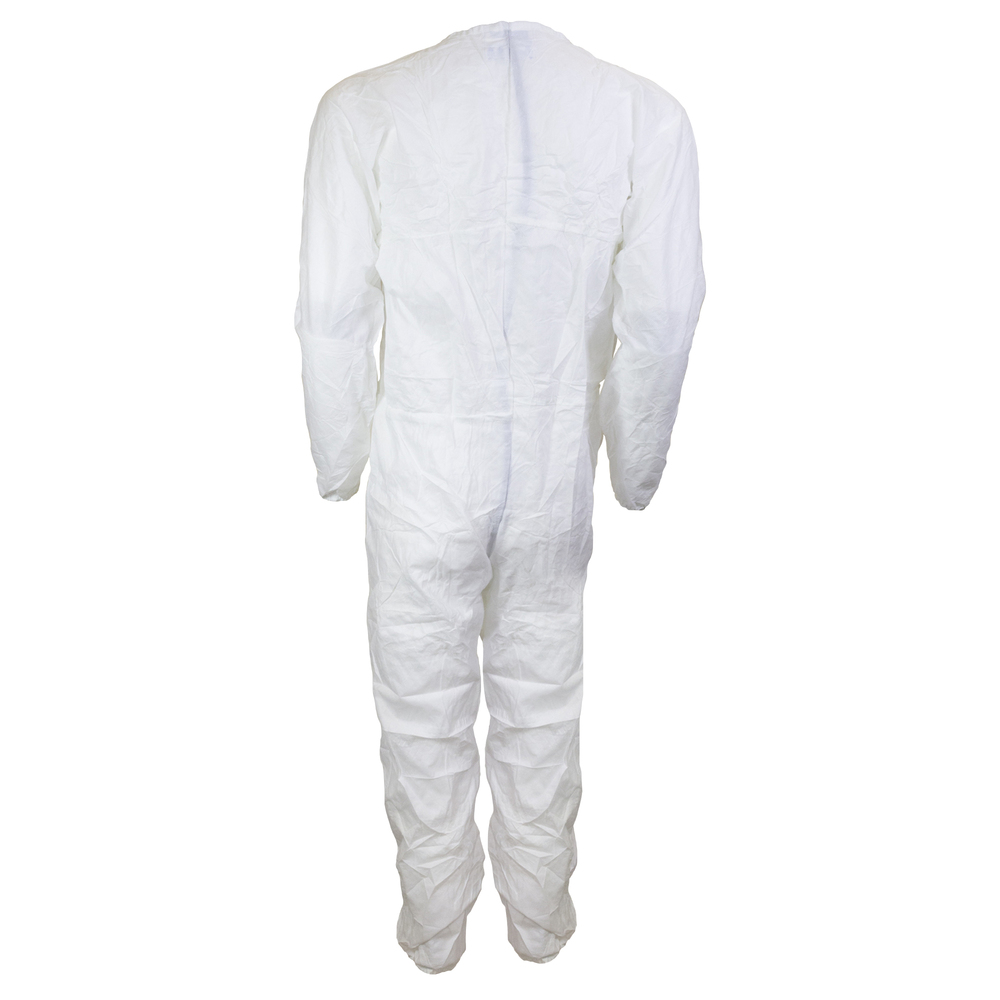 Kimtech™ A5 Sterile Cleanroom Coveralls (88802), Clean Don, Mandarin Collar, Thumb Loops, Reflex Design, White, Large, 25 / Case - 88802