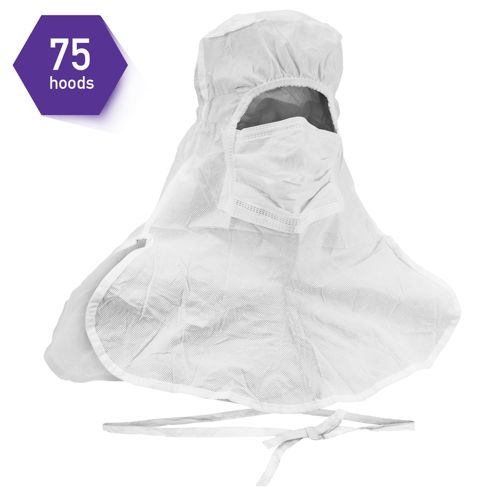 Kimtech™ A5 Sterile Integrated Hood & Mask (36072) with Clean-Don Technology, White, 75 / Case - 36072