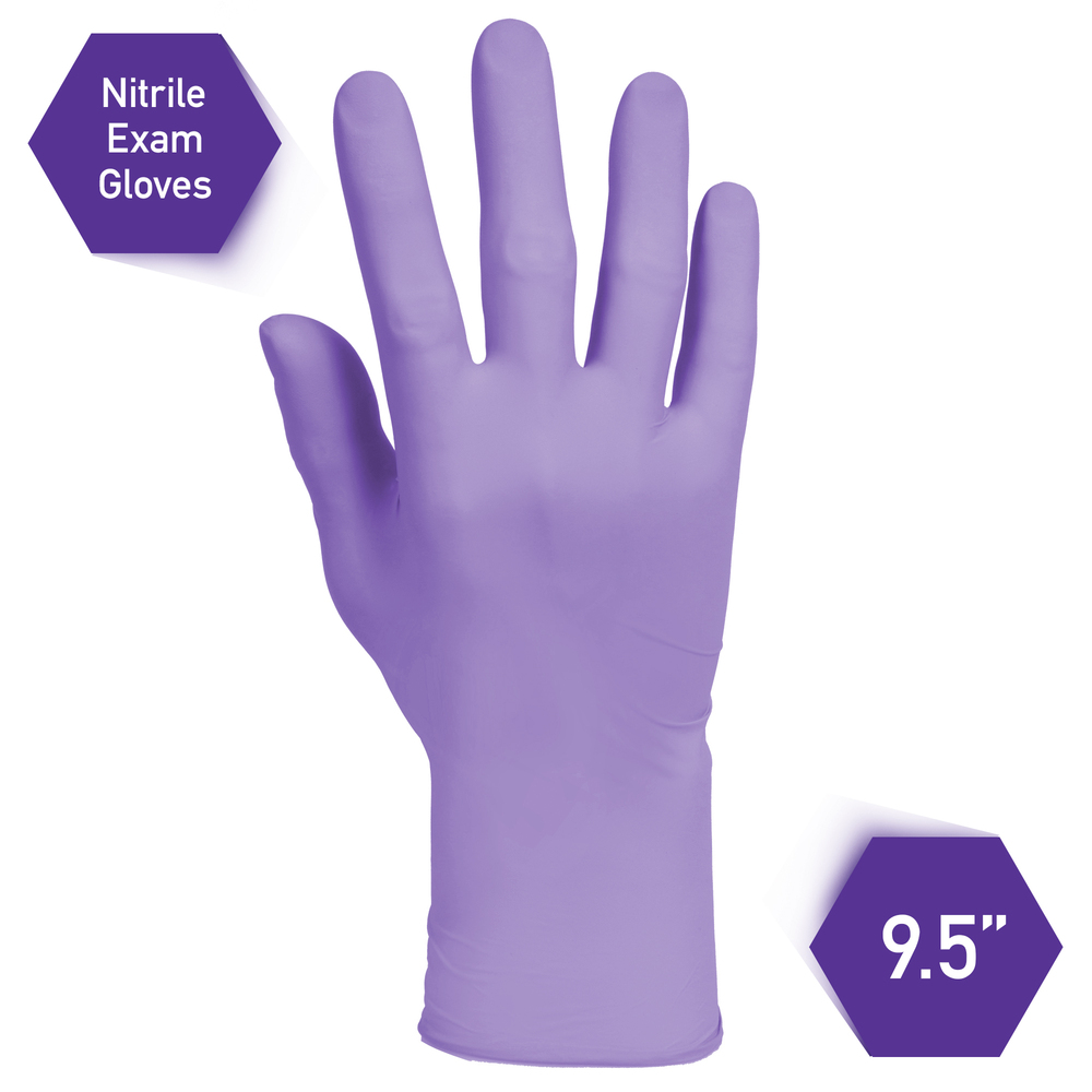 Kimberly-Clark™  Lavender Nitrile Exam Gloves (52817), Thin Mil, 2.8 Mil, Ambidextrous, 9.5”, Small, 250 / Box, 10 Boxes, 2,500 Gloves / Case - 52817