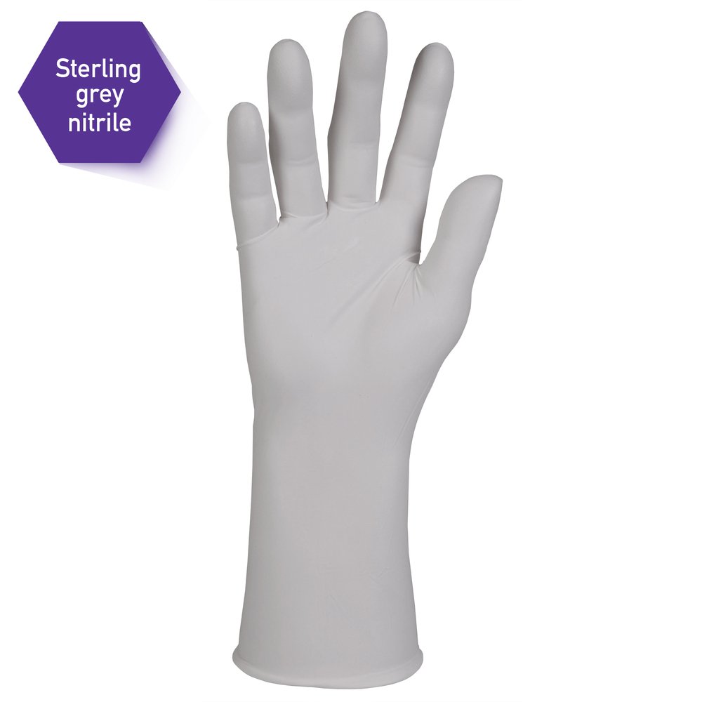 Kimberly-Clark™  Sterling Nitrile-XTRA Exam Gloves (53139), 3.5 Mil, 12”, Ambidextrous, Medium, 100 / Dispenser, 10 Dispensers, 1,000 Grey Gloves / Case - 53139