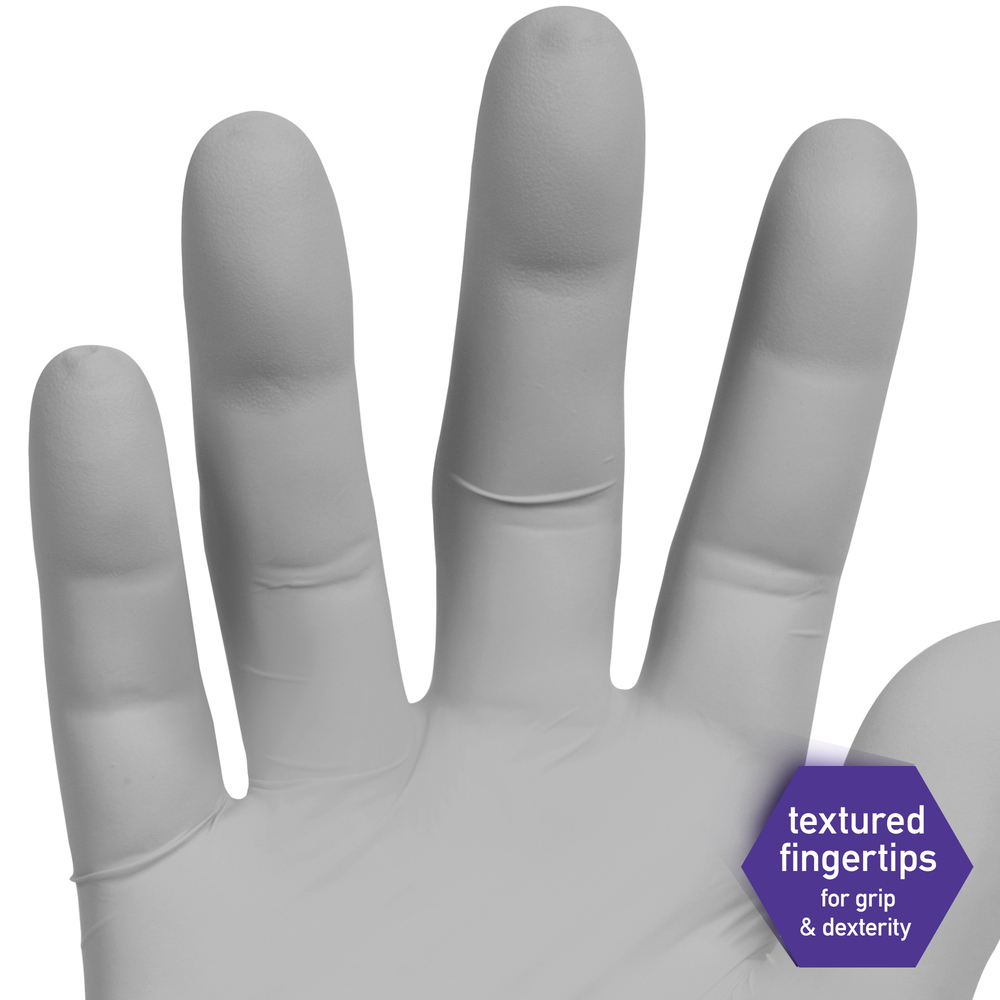Kimtech™ 無菌ニトリルエクストラ実験用手袋（53139）、3.5ミル、12インチ、左右兼用、Mサイズ、100枚/ディスペンサー、10ディスペンサー、1,000組（グレー）/ケース - 53139