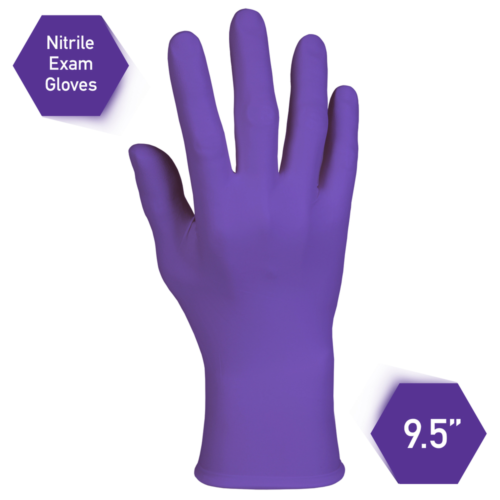 Kimberly-Clark™ Purple Nitrile™  Exam Gloves (55083), 5.9 Mil, Ambidextrous, 9.5”, Large, 100 Nitrile Gloves / Box, 10 Boxes / Case, 1,000 / Case - 55083
